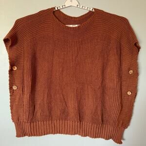 Wool Acrylic Chunky Knit Italian Sweater Womens 2x Drape Button Oversize Cozy